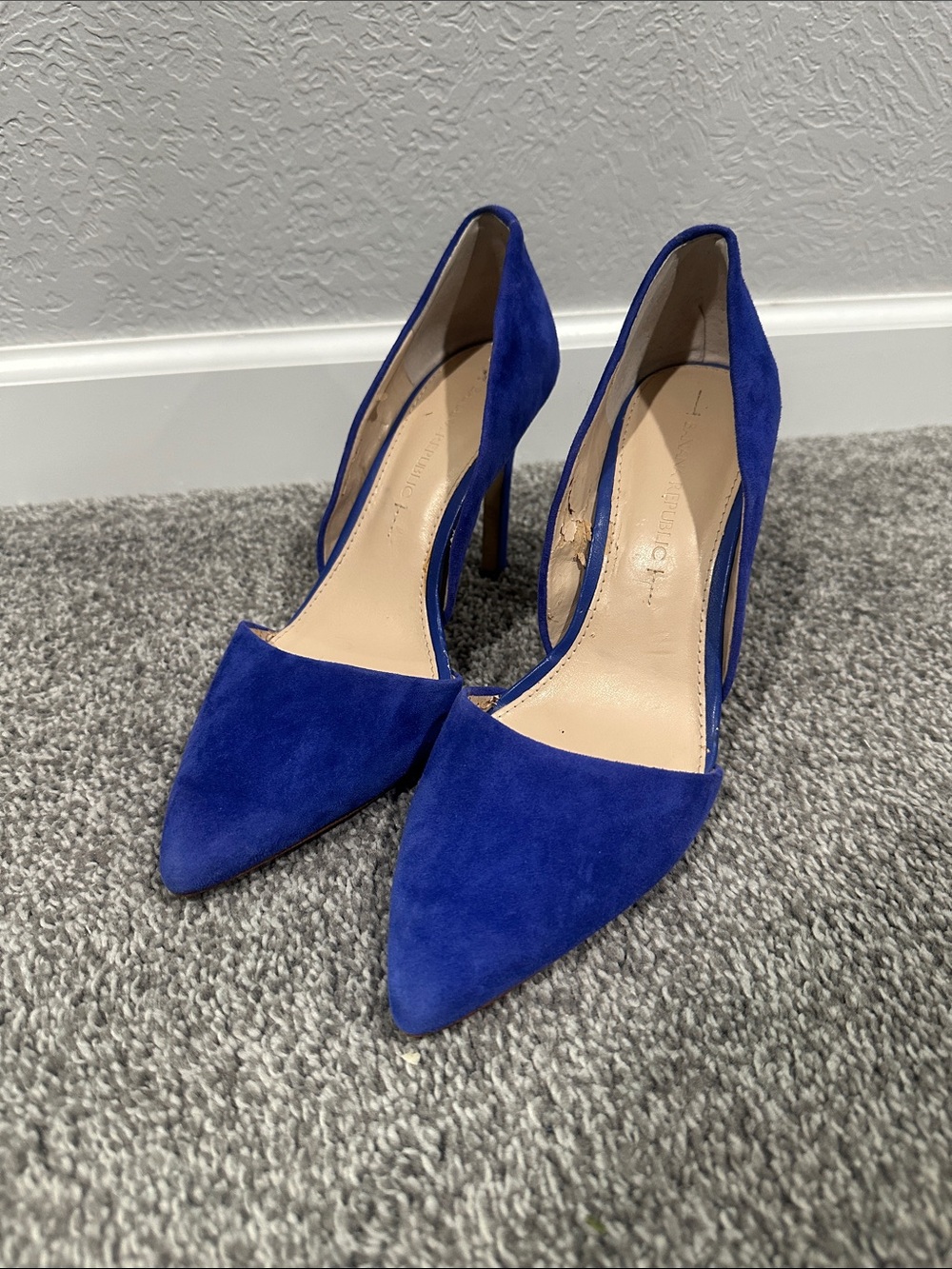 Banana Republic Cobalt Blue Suede Pointed-Toe Pumps